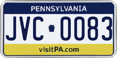 PA license plate JVC0083