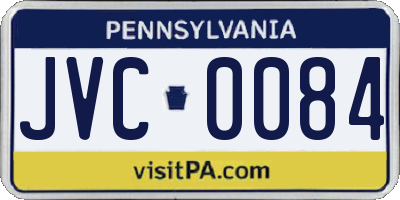 PA license plate JVC0084