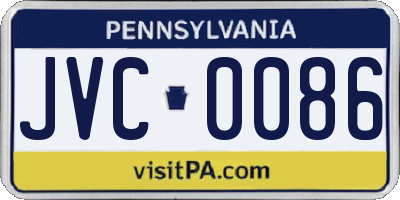 PA license plate JVC0086