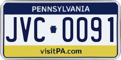 PA license plate JVC0091