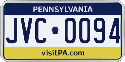 PA license plate JVC0094