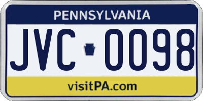PA license plate JVC0098