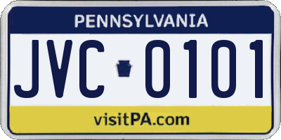 PA license plate JVC0101