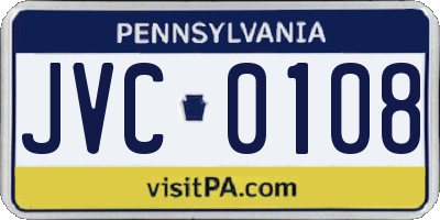 PA license plate JVC0108