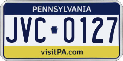 PA license plate JVC0127