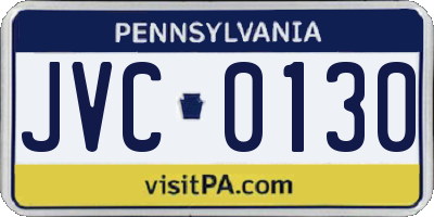 PA license plate JVC0130