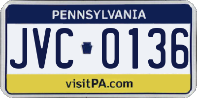 PA license plate JVC0136