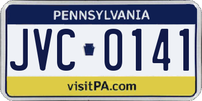 PA license plate JVC0141