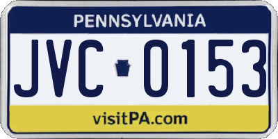 PA license plate JVC0153