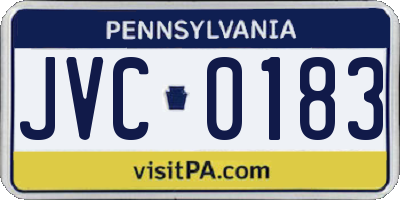 PA license plate JVC0183