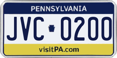 PA license plate JVC0200
