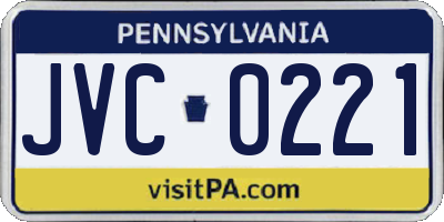 PA license plate JVC0221