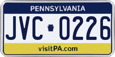PA license plate JVC0226