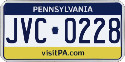 PA license plate JVC0228