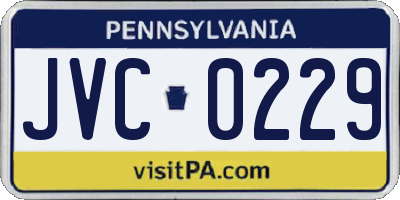 PA license plate JVC0229