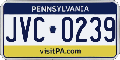 PA license plate JVC0239