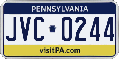 PA license plate JVC0244