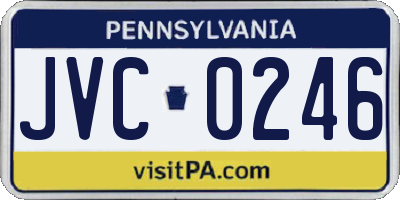 PA license plate JVC0246