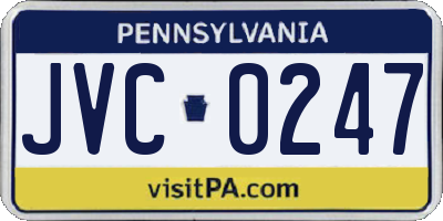 PA license plate JVC0247