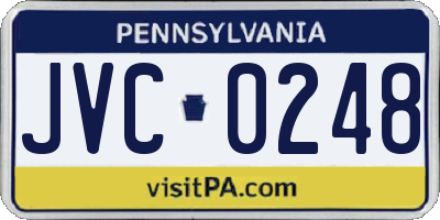 PA license plate JVC0248