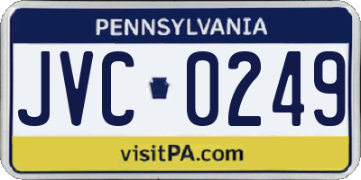 PA license plate JVC0249