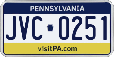 PA license plate JVC0251