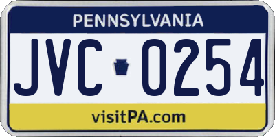 PA license plate JVC0254