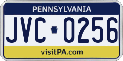 PA license plate JVC0256