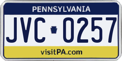 PA license plate JVC0257