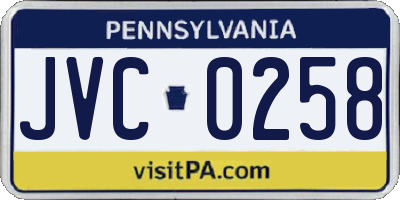 PA license plate JVC0258