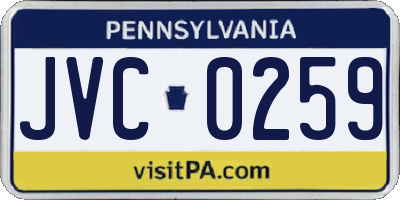 PA license plate JVC0259
