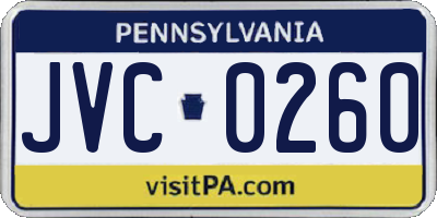 PA license plate JVC0260