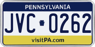 PA license plate JVC0262