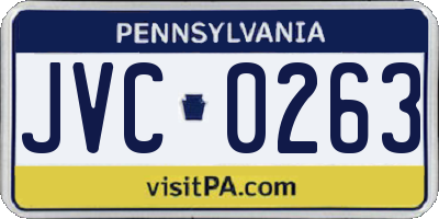 PA license plate JVC0263