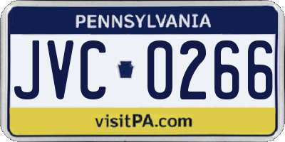 PA license plate JVC0266