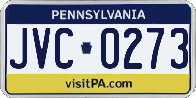 PA license plate JVC0273