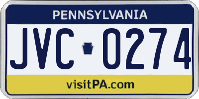 PA license plate JVC0274