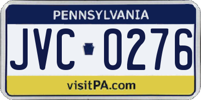 PA license plate JVC0276