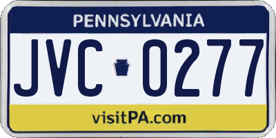 PA license plate JVC0277