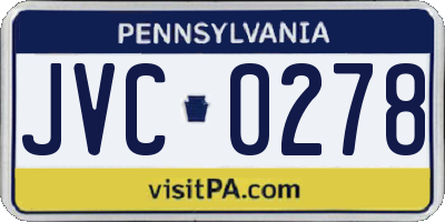 PA license plate JVC0278