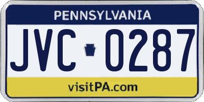 PA license plate JVC0287