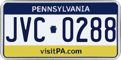 PA license plate JVC0288