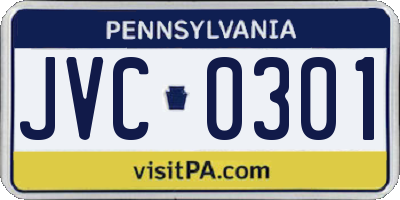 PA license plate JVC0301