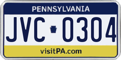 PA license plate JVC0304