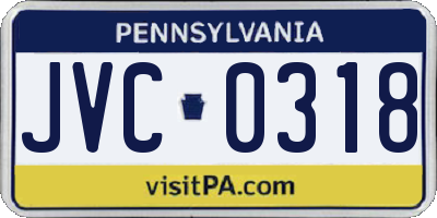 PA license plate JVC0318