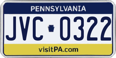 PA license plate JVC0322