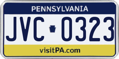 PA license plate JVC0323