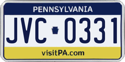 PA license plate JVC0331