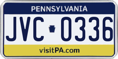 PA license plate JVC0336