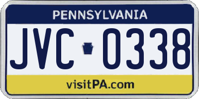 PA license plate JVC0338